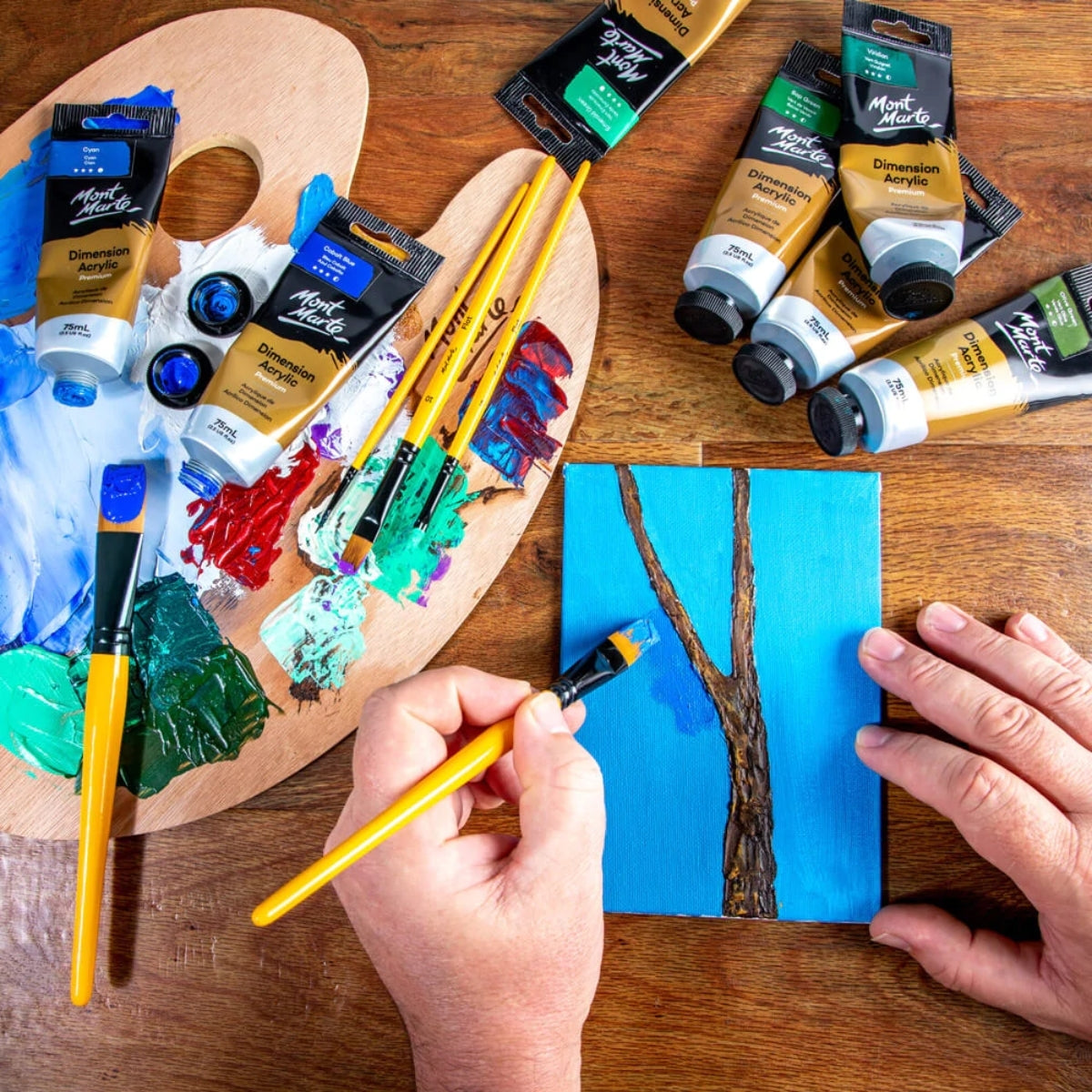 Mont Marte Gallery Series Brush Set Acrylic 5pc - Al Masam Stationery LLC