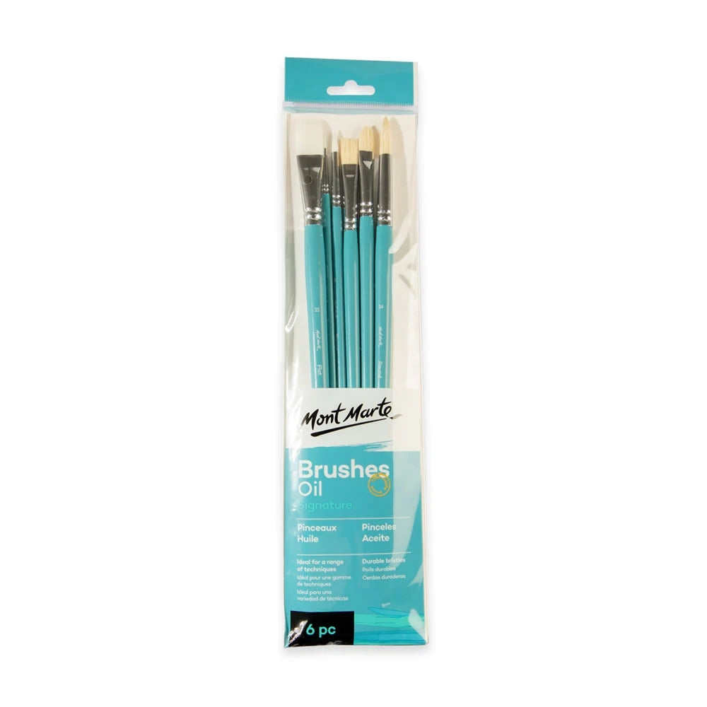 Mont Marte Gallery Series Brush Set Oils 6pc - Al Masam Stationery LLC Main image