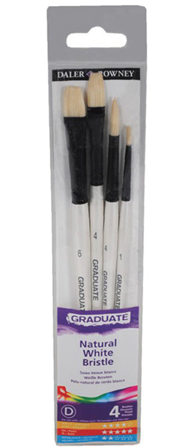 Daler Rowney Graduate Brushes Short Handle Bristle Brush Set - Al Masam Stationery LLC