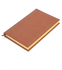 FIS Executive Diary 2024 (Arabic/English/French) 1 Week at a glance, Vinyl, 1 Side Padded, Cover Brown