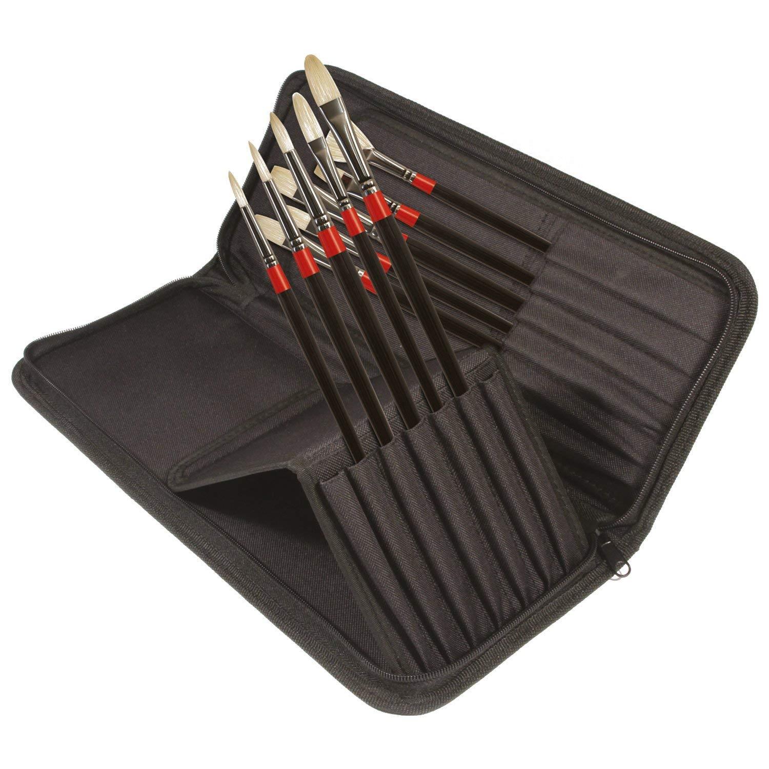 Brush Georgian Classic Zip Case 10 Brush Long Handle - Al Masam Stationery LLC