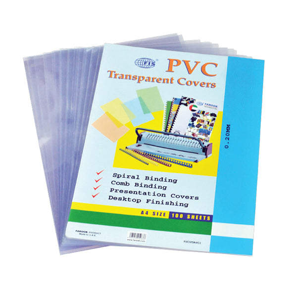 Atlas Transparent A4 Binding Cover Clear 0.20mm - Al Masam Stationery LLC Main image