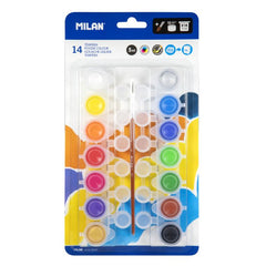 Blister pack with 14 jars 5 ml poster paint, 12 mixing pots and brush - Al Masam Stationery LLC