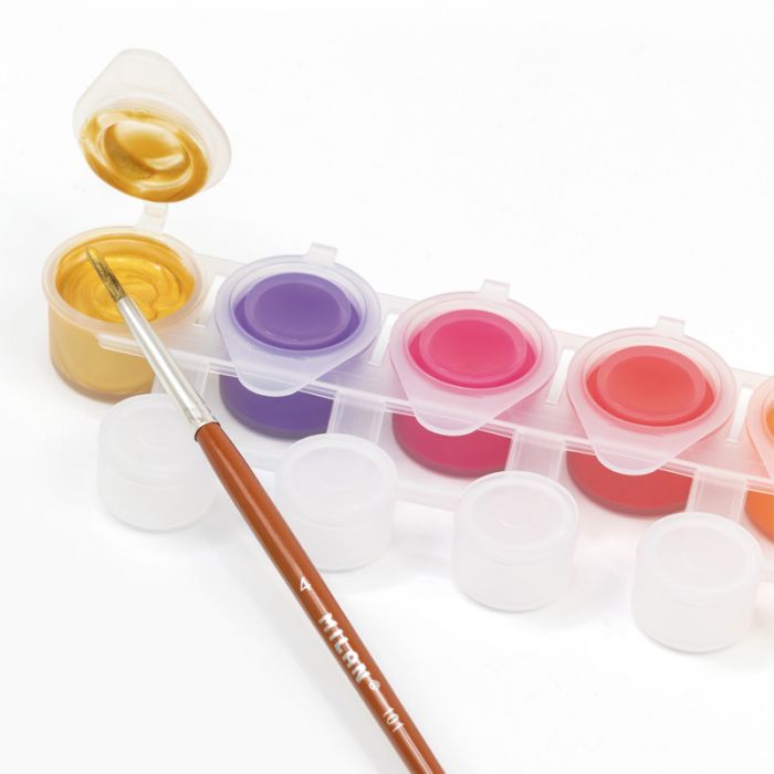 Blister pack with 14 jars 5 ml poster paint, 12 mixing pots and brush Secondary image