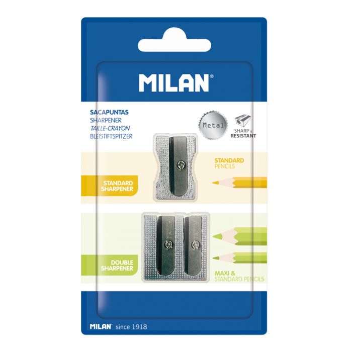 Milan Aluminium Pencil Sharpener + 1 Aluminium Pencil Sharpener - Al Masam Stationery LLC