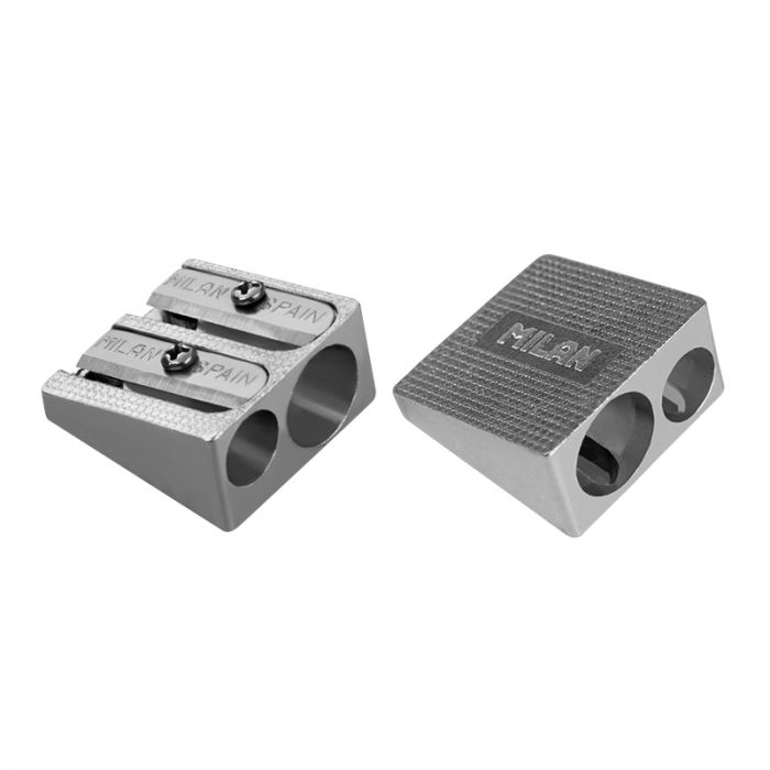 Milan Aluminium Pencil Sharpener + 1 Aluminium Pencil Sharpener - Al Masam Stationery LLC