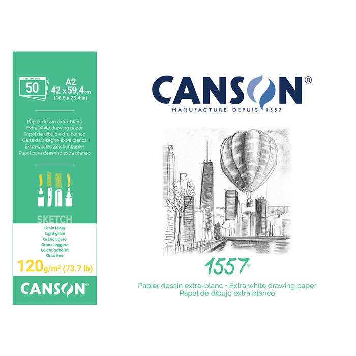 Canson 1557 Drawing Pad A3 180gsm 30 Sheets White Artist Paper - Al Masam Stationery LLC - sketch book - sketch book