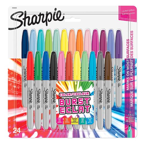 Sharpie Fine Point Permanent Marker Assorted 24 Pieces - (SP-1956292) - Al Masam Stationery LLC Main image