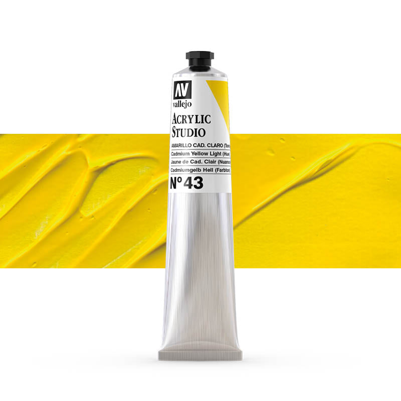 Vallejo ACRYLIC STUDIO 43:58ML. CADMIUM YELLOW LIGHT (HUE) - Al Masam Stationery LLC