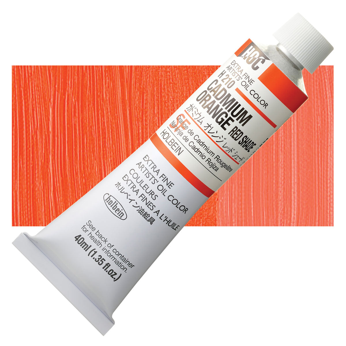 Holbein Artists Oil Colors Cadmium Orange Red Shade 40Ml - Al Masam Stationery LLC