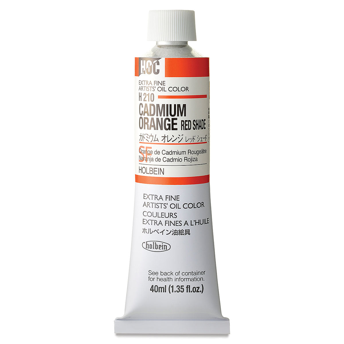 Holbein Artists Oil Colors Cadmium Orange Red Shade 40Ml - Al Masam Stationery LLC