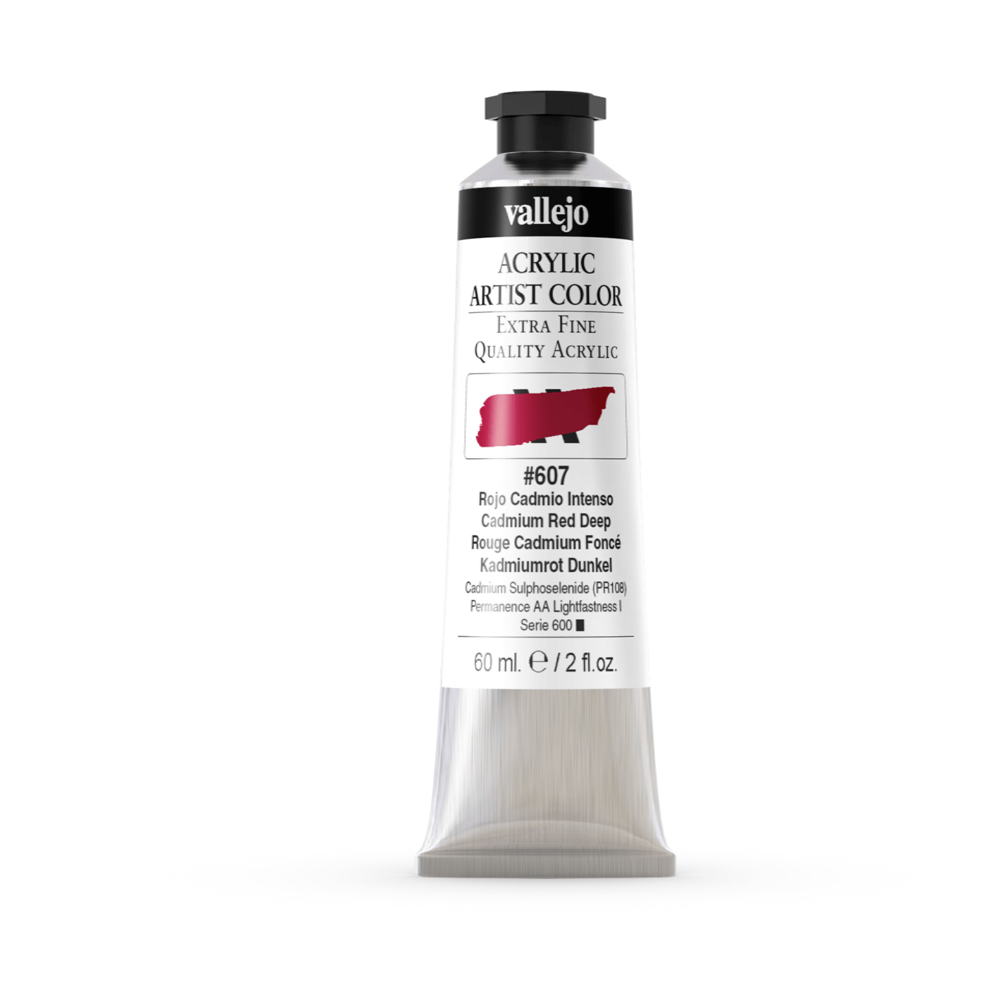 VALLEJO Acrylic Artist 607: 200 ML. Cadmium Red Deep - Al Masam Stationery LLC