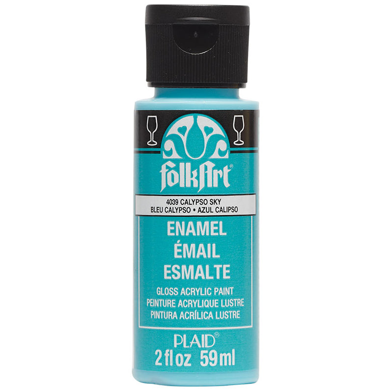 Folkart Enamel Gloss Acrylic Paints Calypso Sky - Al Masam Stationery LLC