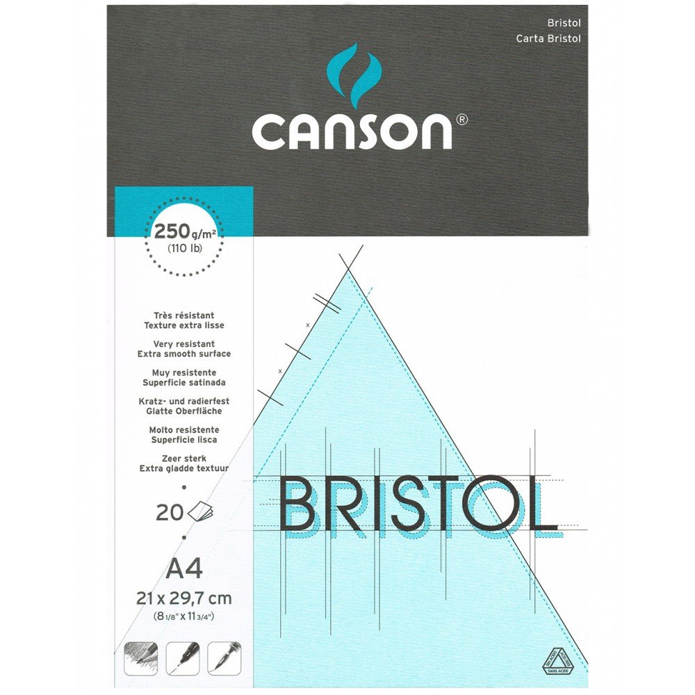 CANSON GRAPHIC ART PADS -BRISTOL PAD A4 250 GSM 20 SHEETS Main image