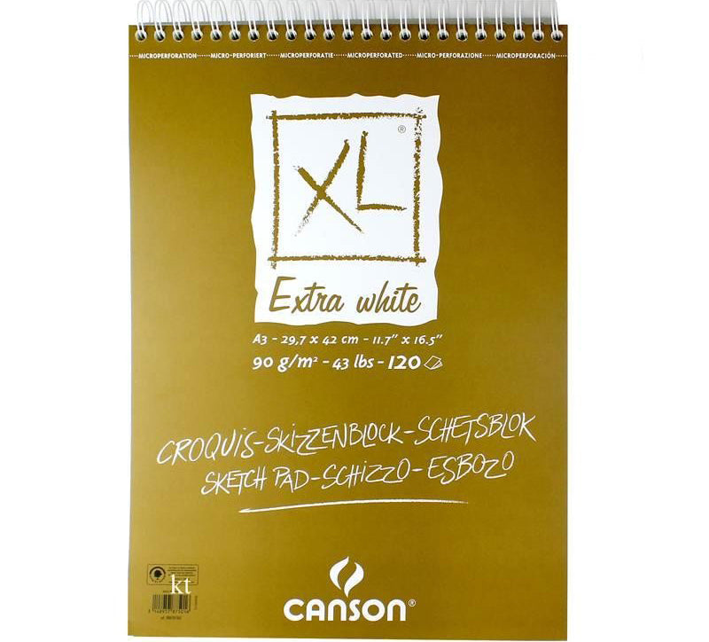 CANSON XL EXTRA WHITE SKETCH PAD A3 90 GSM - 120 SHEETS Main image