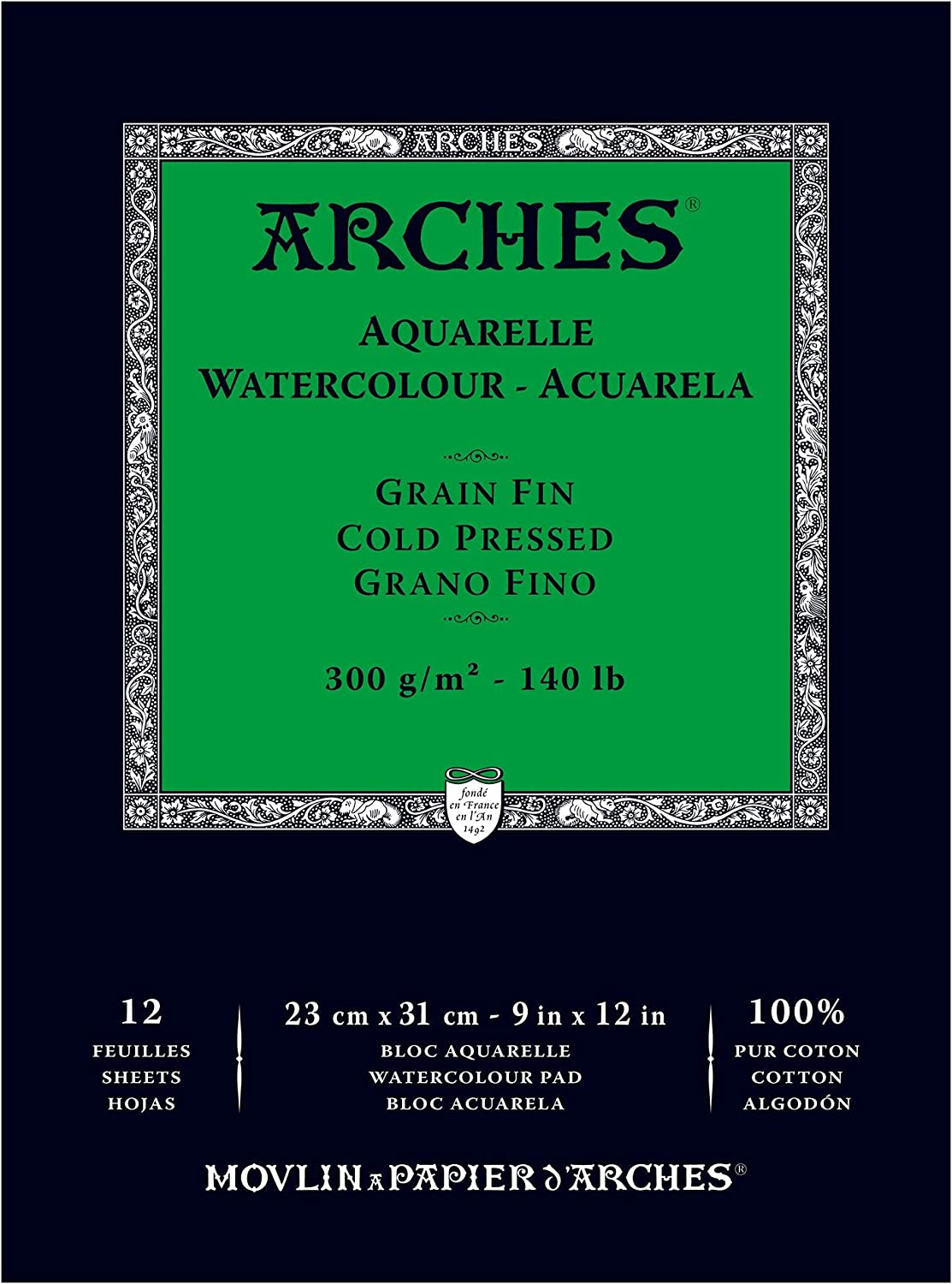ARCHES WATER COLOUR PAPER 300G COLD PRES - Al Masam Stationery LLC Main image
