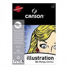 CANSON GRAPHIC ART PADS- ILLUSTRATION PAD A3 250 GSM 12 SHEETS - Al Masam Stationery LLC Main image