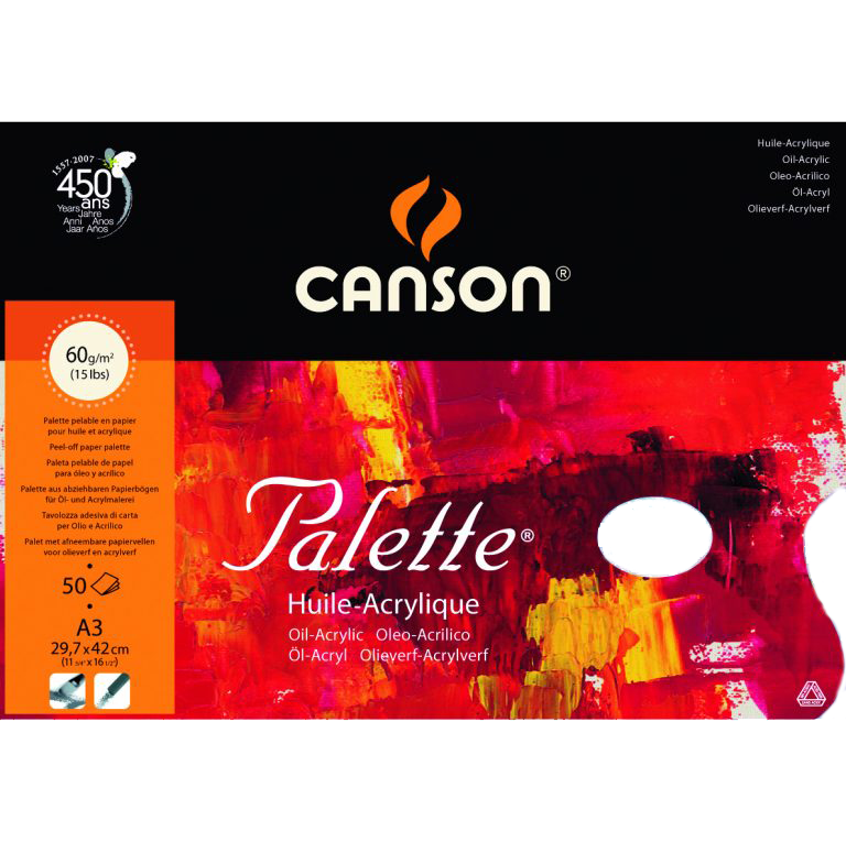 CANSON OIL & ACRYLIC PALETTE 29X42 CM (A3) 70 GSM 50 SHEETS - Al Masam Stationery LLC Main image