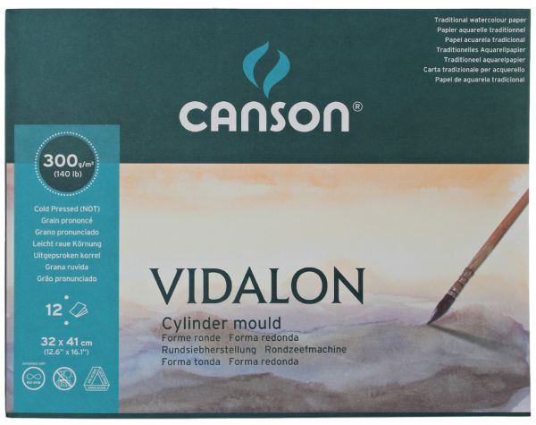 CANSON VIDALON WATERCOLOUR PAD 32X41 300GSM 12 SHEETS - Al Masam Stationery LLC Main image