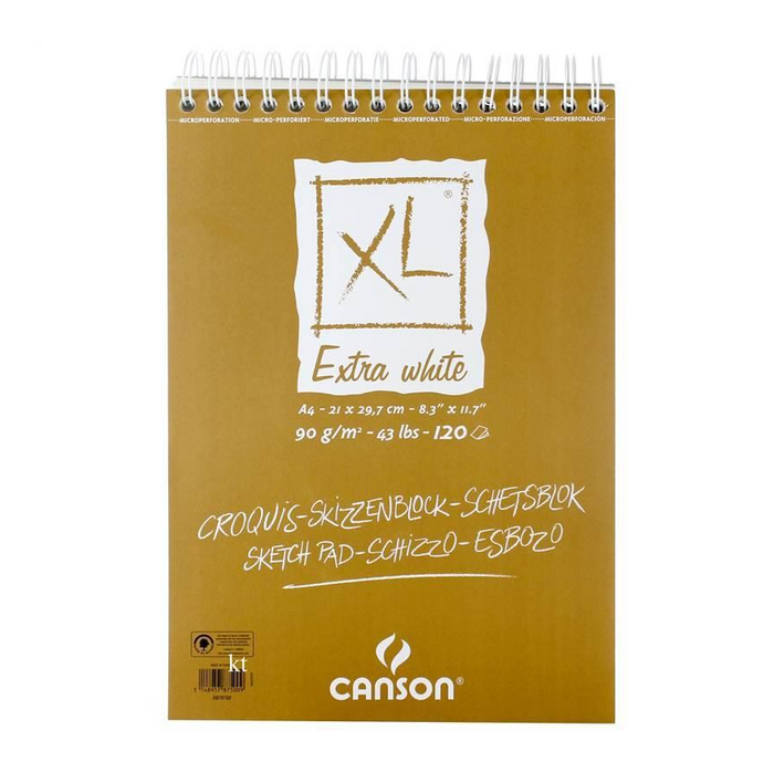 CANSON XL EXTRA WHITE SKETCH PAD A4 90 GSN - 120 SHEETS - Al Masam Stationery LLC