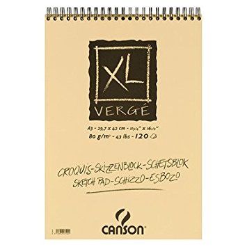 CANSON XL VERGE SKETCH PAD A3 80 GSM - 120 SHEETS - Al Masam Stationery LLC Main image