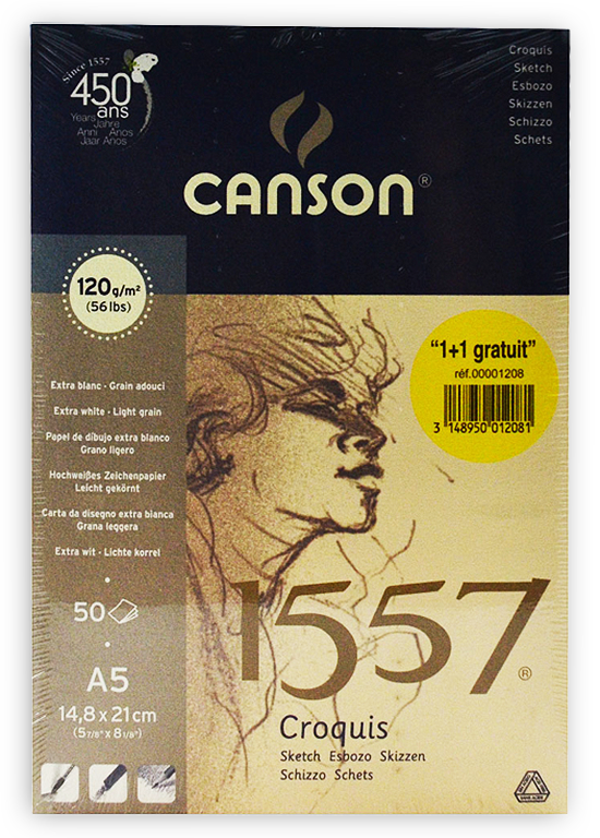 CANSON 1557 SKECTH PAD A5 120 GSM 50 SHEETS Main image