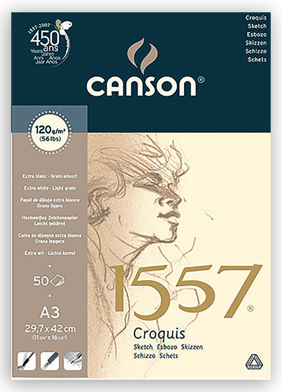 CANSON 1557 SKETCH PAD A3 120 GSM 50 SHEETS Main image