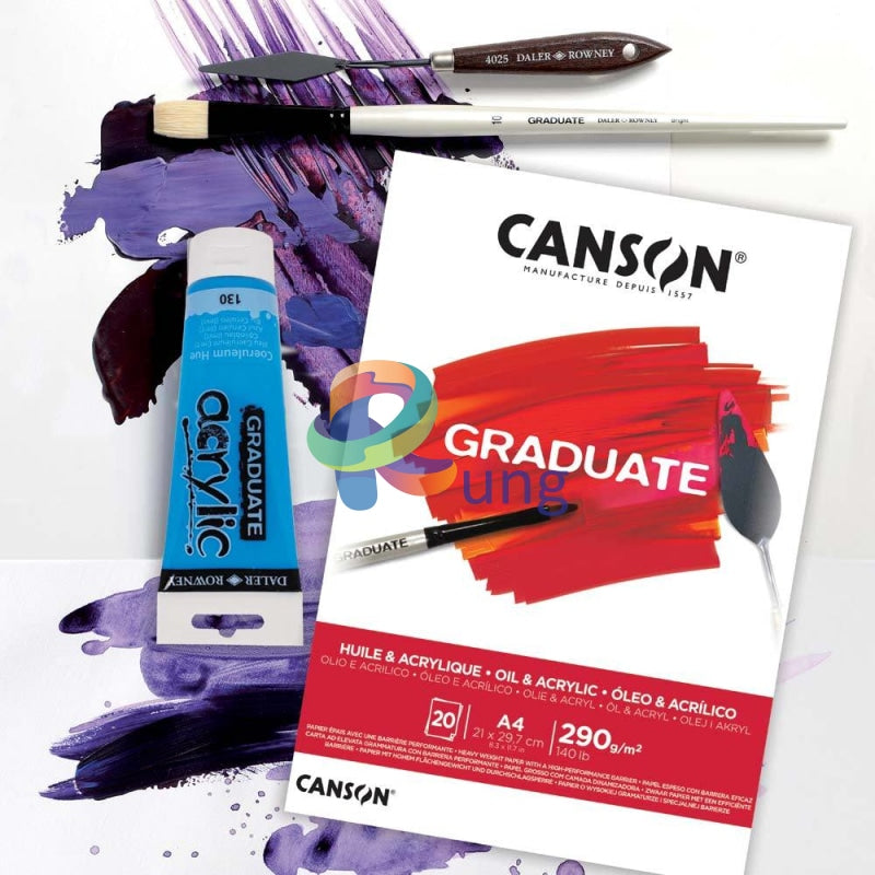 Canson Graduate Oil And Acrylic Color Pad A4 290gsm 20 Sheet - Al Masam Stationery LLC Main image