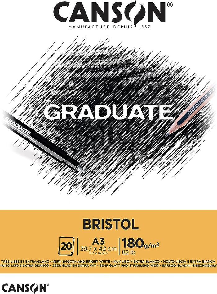 Canson Graduate Bristol Pad A3 180gsm 20 Sheet - Al Masam Stationery LLC