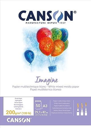 Canson Imagine Mix Media Pad A3 200 gsm 50 Sheet - Al Masam Stationery LLC Main image