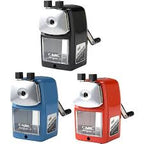 This Carl Pencil Sharpener Angel is designed with precision and durability in mind. With its ergonomic design and sharp blades, it can easily sharpen your pencils to a fine point. Perfect for professionals and students alike, this sharpener ensures a smooth and efficient writing experience.  5 Point Adjuster for different lead compositions. Ample volume tray Comes with a desk clamp Automatically draws pencil in and stops sharpening when tip is achieved