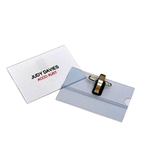 Elevate your name badge game with the Clipp Name Badges Clear Box. This box contains 48 name badges, making it perfect for big events or office settings. The clear design adds a professional touch while ensuring names are easily visible. Impress others with these high-quality, durable name badges.  Brand: Clipp Model:CP-LA-200 Length: 55 mm Width: 90 mm Name badge in clear plastic with safety pin and clamp. With paper inserts, ready to print. Main image