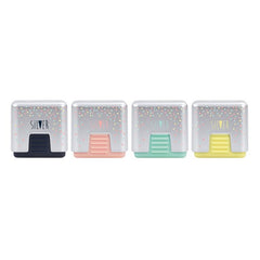 School 430 Silver soft synthetic rubber erasers with protective case