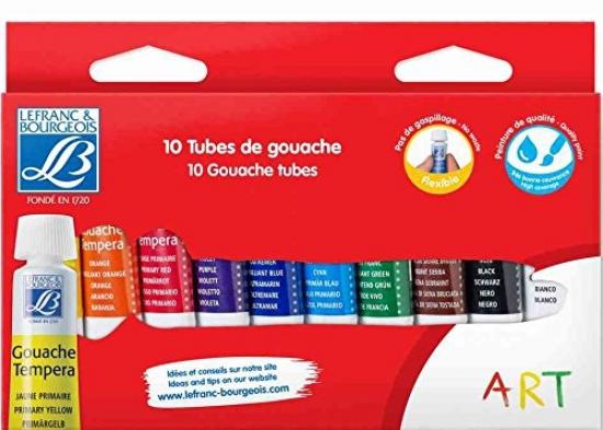 Lefranc and Bourgeois Case of 10 Flexible Tubes Gouache 10 Ml - Al Masam Stationery LLC Main image