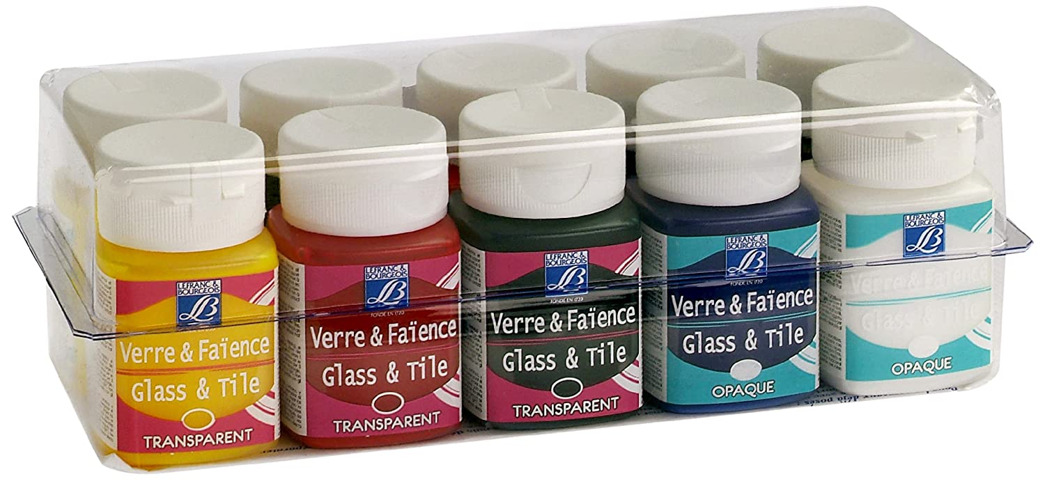 Lefranc and Bourgeois Glass and Tile 10 x 50ml Assorted Set - Al Masam Stationery LLC Main image