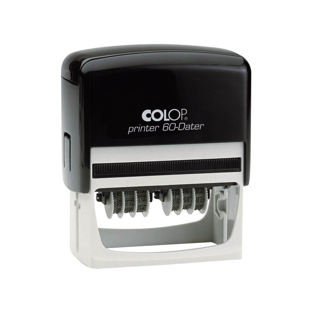 The COLOP DOUBLE DATER is a versatile and efficient tool for any office. With its dual-date functionality, you can easily track time-sensitive documents or transactions. Its high-quality design and materials ensure long-term use, making it a reliable and valuable addition to your workspace.  Plastic self-inking date and text stamp. With a double date - generates a day/month/year double date format,with an individual text in a rectangular size. The year band is valid for 12 years. Main image