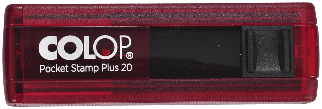 This COLOP Pocket Stamp Plus 20 ruby with a pad in blue is a compact and convenient stamp for all your personal and professional needs. The high-quality ruby color ensures longevity and the blue pad ensures clear imprints. Perfect for on-the-go use and efficient marking on important documents.  Body Material: Plastic; Stamp Material: Rubber; Color: Ruby Stamp Pad Color: Blue Pad Size (LxBxH): 7.3 2 2 Cm Features: 10 Thousand Impression In Each Refilling Included Components: 1 Unit of the Product