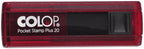 This COLOP Pocket Stamp Plus 20 ruby with a pad in blue is a compact and convenient stamp for all your personal and professional needs. The high-quality ruby color ensures longevity and the blue pad ensures clear imprints. Perfect for on-the-go use and efficient marking on important documents.  Body Material: Plastic; Stamp Material: Rubber; Color: Ruby Stamp Pad Color: Blue Pad Size (LxBxH): 7.3 2 2 Cm Features: 10 Thousand Impression In Each Refilling Included Components: 1 Unit of the Product