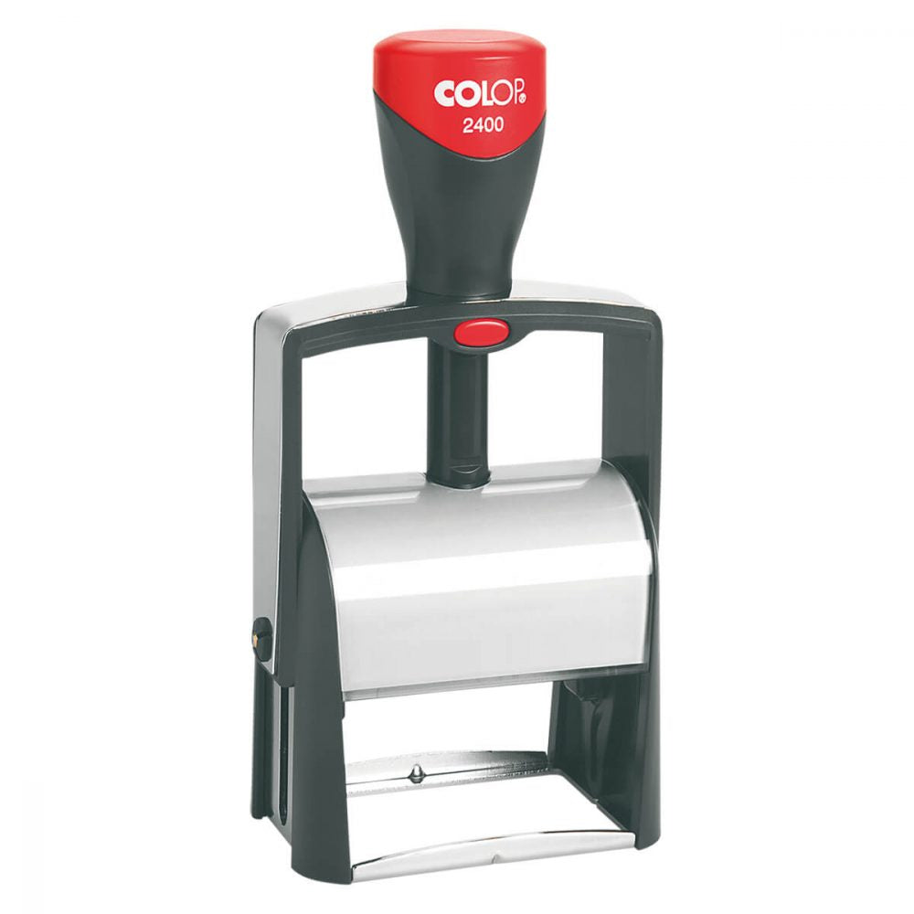 Expertly create precise and professional stamps with the COLOP S.I. STAMP 27X58. Its advanced design allows for efficient and accurate stamping every time, making it an essential tool for any workplace or personal use. Save time and improve organization with this high-quality stamp.  Steel-framed self-inking text stamp. The tailor made address stamp - generates a rectangular imprint. This common format is particularly suited to addresses and/or logos. Main image