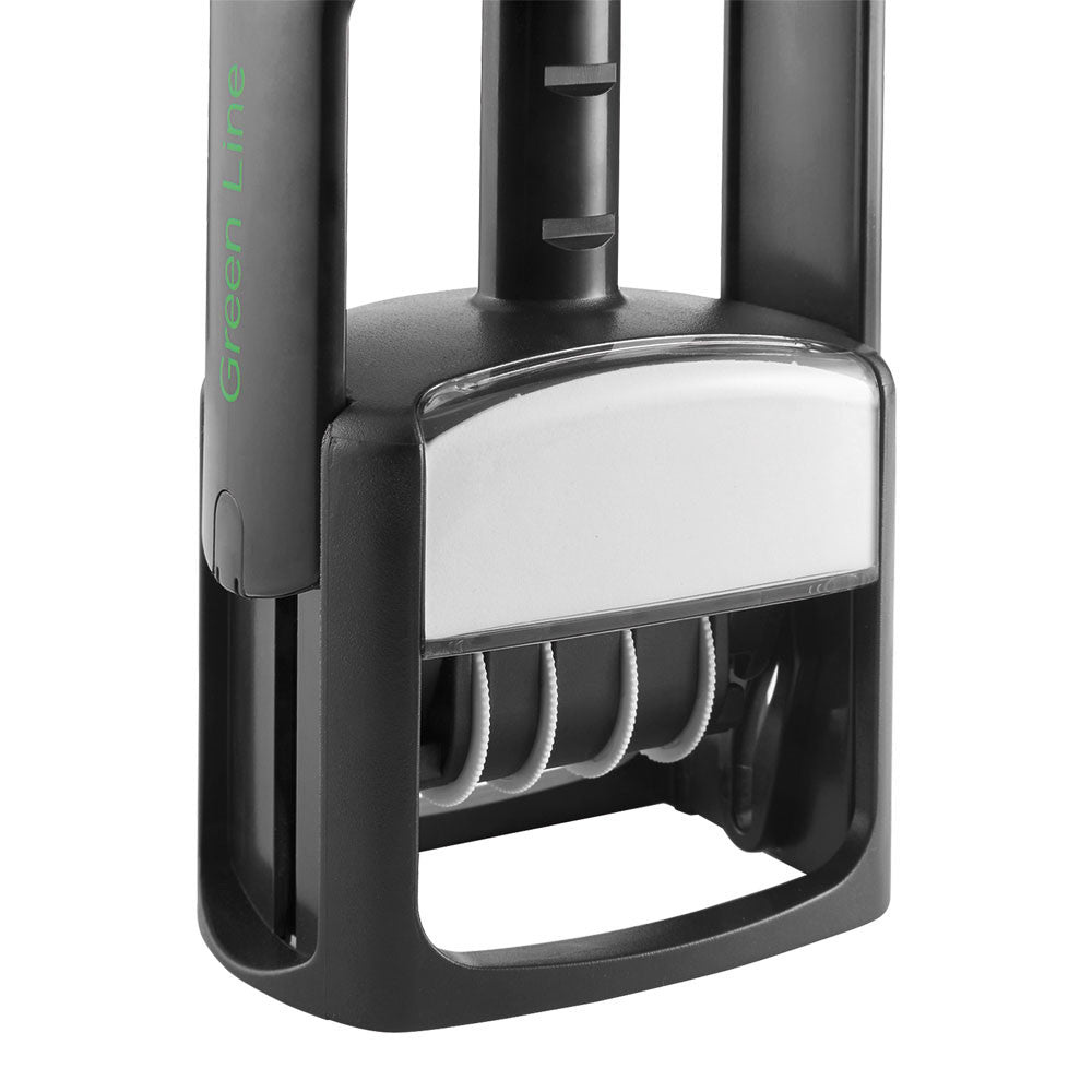 With the COLOP S.I STAMP 30X45 (5203), you can easily and efficiently create clean and professional impressions. Featuring a 30x45 mm stamp, this product allows for precise and accurate markings. Save time and effort with the reliable and durable COLOP S.I STAMP 30X45 (5203).  Plastic (A special resistant combination of ABS and POM) framed self-inking text stamp. Generates a day/month/year date format surrounded by an individual text in a rectangular size.