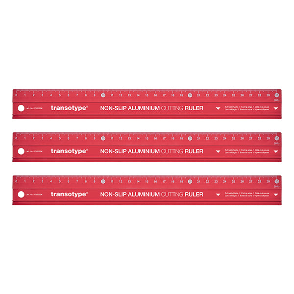 Transotype - Non Slip Aluminium Cutting Ruler -30 X 3.5 Cm - Al Masam Stationery LLC