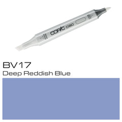 The COPIC CIAO MARKER BV 17 is a versatile and high-quality marker perfect for professional artists and hobbyists alike. Its deep reddish blue color adds depth and richness to any artwork, with a smooth and even application. With COPIC's reliable performance and long-lasting ink, this marker is a must-have for any creative project.