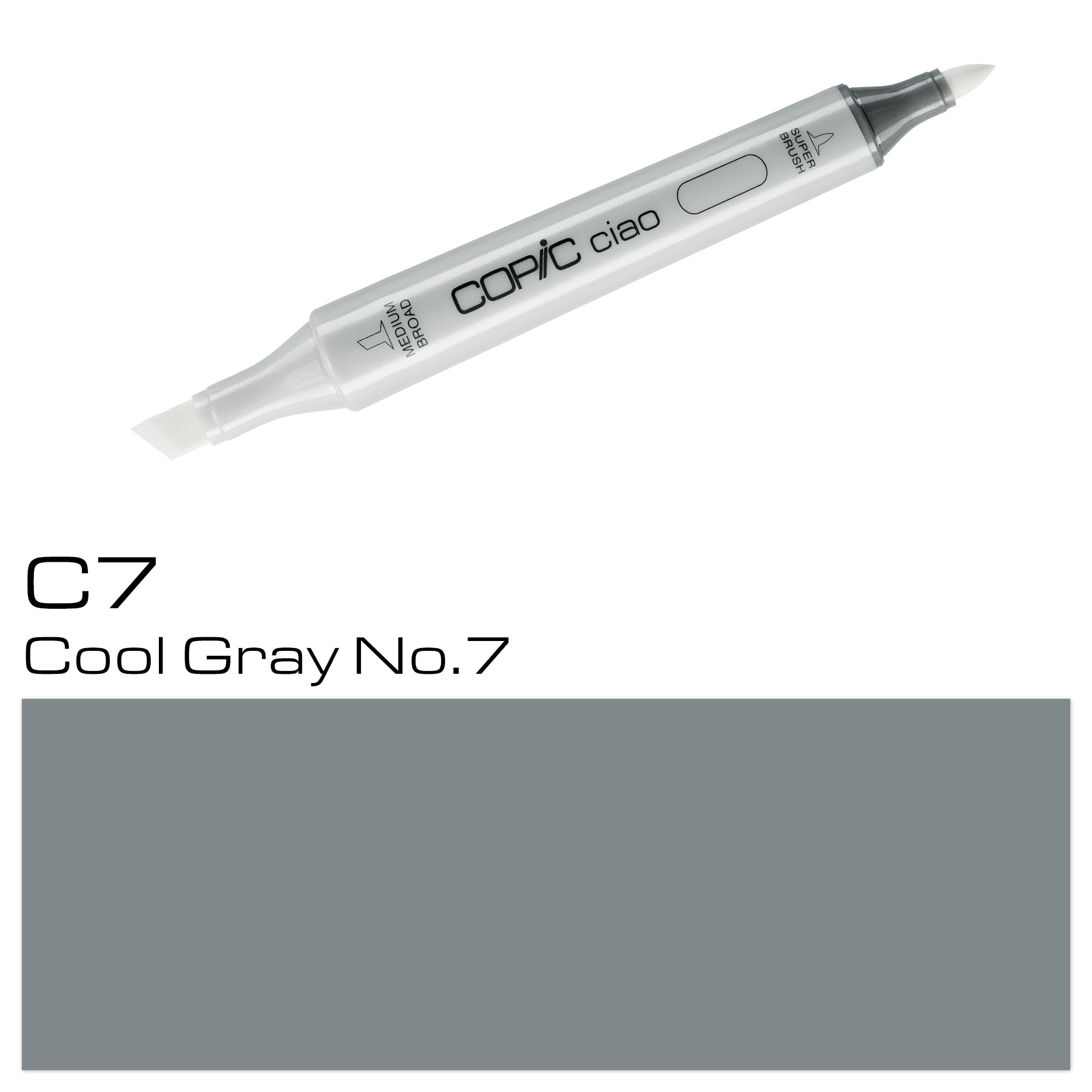 This COPIC CIAO MARKER C 7 COOL GREY is a versatile tool for artists and designers. The cool grey color is perfect for adding depth and dimension to illustrations, while the marker's high-quality ink ensures smooth and precise lines. With its wide range of uses, this marker is a must-have for any creative professional.\\