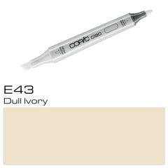 Introducing the COPIC CIAO MARKER E 43 DULL IVORY, a must-have addition to any artist or designer's toolkit. This professional-quality marker offers 157 stunning colors, including this smooth and versatile Dull Ivory shade. With its dual tips and fast-drying, low-odor ink, creating vibrant and lifelike illustrations has never been easier.