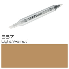 The COPIC CIAO MARKER E 57 LIGHT WALNUT is a versatile tool for artists and professionals alike. With its light walnut color, it provides a warm and natural touch to your illustrations. Its high-quality ink ensures smooth and consistent coverage, making it a reliable choice for any project.