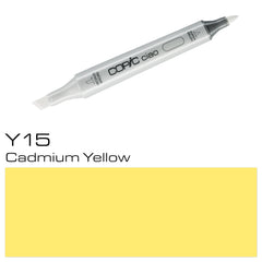 The COPIC CIAO MARKER Y 15 CADMIUM YELLOW is an essential tool for artists and designers alike. With its vibrant, long-lasting color and precise tip, it allows for smooth, detailed strokes and effortless blending. Its alcohol-based ink is waterproof and non-toxic, making it a versatile choice for all your artistic needs.