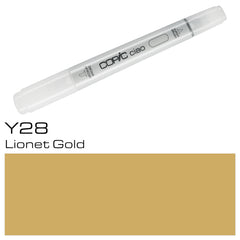 Introducing the COPIC CIAO MARKER Y 28 LIONET GOLD - a must-have for any artist or designer. With its vibrant, long-lasting ink, this marker is perfect for creating stunning pieces that stand the test of time. Add a touch of richness and depth to your work with its radiant lionet gold color. Experience the precision and quality that only COPIC can provide.