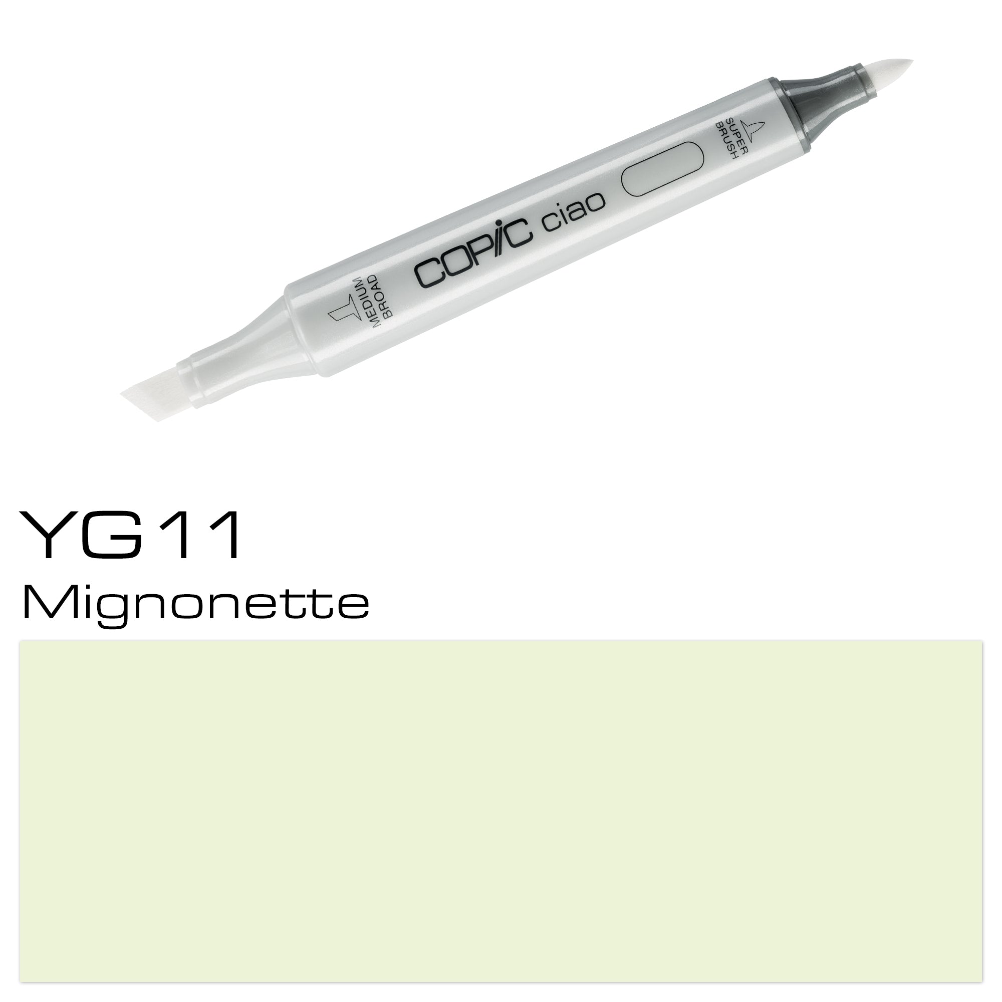 This COPIC CIAO MARKER YG 11 MIGNONETTE provides smooth and consistent coverage for all your artistic needs. With its vibrant color and high-quality ink, it allows for precise and detailed work. Its double-ended design offers versatility in creating both fine lines and broad strokes. A must-have for any serious artist or hobbyist.
