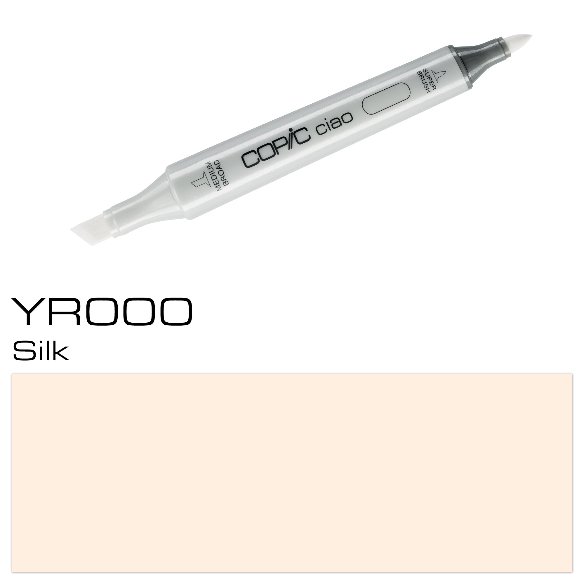 The COPIC CIAO MARKER YR000 SILK is a top-of-the-line marker perfect for professional artists and illustrators. With its high-quality ink and smooth silk finish, this marker will help you achieve precise lines and vibrant colors in your artwork. Its ergonomic design also ensures comfort and control while drawing. Enhance your artistic skills with the COPIC CIAO MARKER YR000 SILK.
