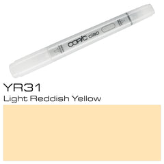 The COPIC CIAO MARKER YR 31 LIGHT REDDISH YELLOW is a versatile tool for artists and designers. With its high-quality ink and precise tip, it allows for smooth and vibrant coloring. Its light reddish yellow hue adds depth and warmth to any project. Perfect for blending and creating stunning artwork.